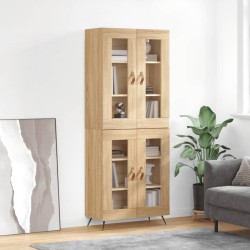 Highboard Sonoma-Eiche 69,5x34x180 cm Holzwerkstoff