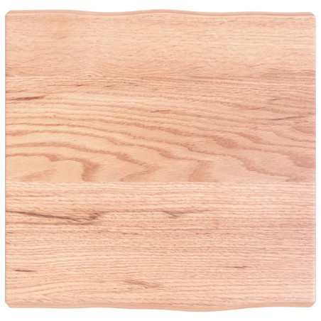 vidaXL Tischplatte 40x40x4 cm Massivholz Eiche Behandelt Baumkante