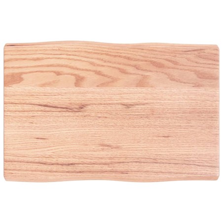 vidaXL Tischplatte 60x40x4 cm Massivholz Eiche Behandelt Baumkante