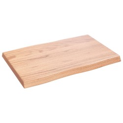 vidaXL Tischplatte 60x40x4 cm Massivholz Eiche Behandelt Baumkante