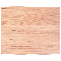 vidaXL Tischplatte 60x50x2 cm Massivholz Eiche Behandelt Baumkante