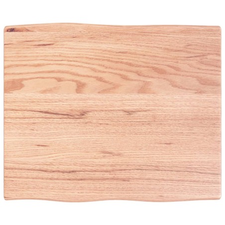 vidaXL Tischplatte 60x50x2 cm Massivholz Eiche Behandelt Baumkante
