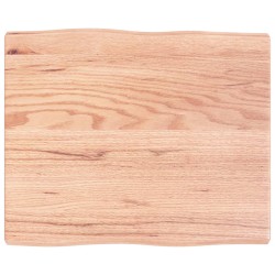 vidaXL Tischplatte 60x50x4 cm Massivholz Eiche Behandelt Baumkante