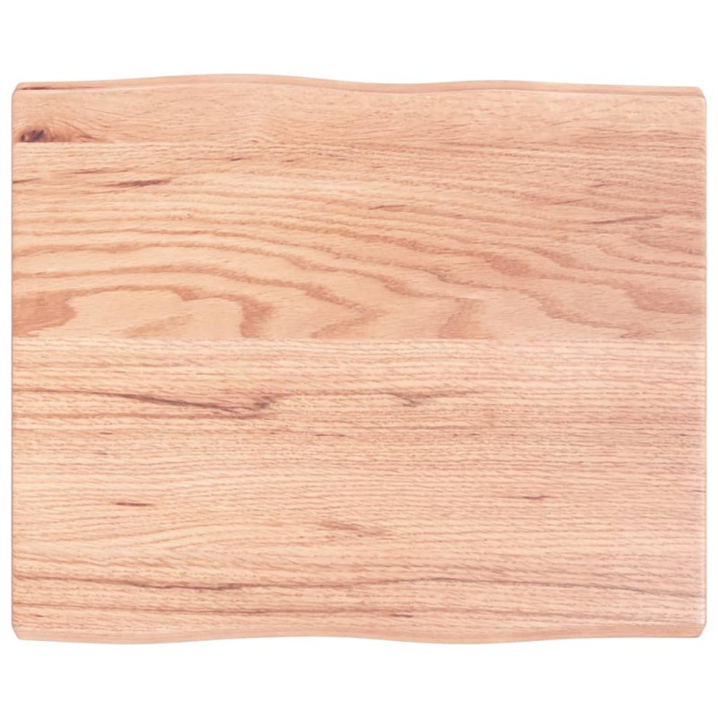 vidaXL Tischplatte 60x50x4 cm Massivholz Eiche Behandelt Baumkante
