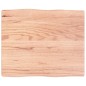 vidaXL Tischplatte 60x50x4 cm Massivholz Eiche Behandelt Baumkante