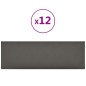 Wandpaneele 12 Stk. Grau 90x30 cm Kunstleder 3,24 m² Wandpaneele 12 Stk. Grau 90x30 cm Kunstleder 3,24 m²