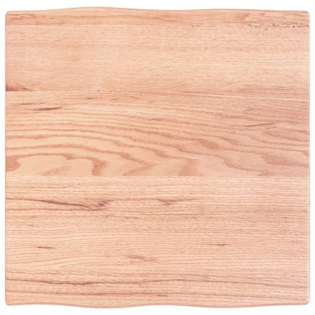 vidaXL Tischplatte 60x60x2 cm Massivholz Eiche Behandelt Baumkante