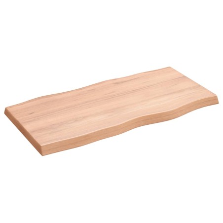 vidaXL Tischplatte 80x40x4 cm Massivholz Eiche Behandelt Baumkante
