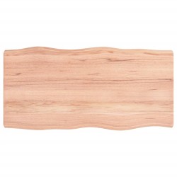 vidaXL Tischplatte 80x40x6 cm Massivholz Eiche Behandelt Baumkante