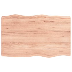vidaXL Tischplatte 80x50x(2-4) cm Massivholz Behandelt Baumkante