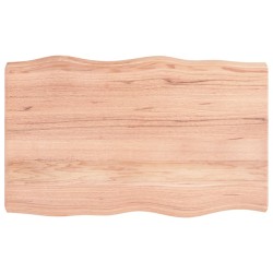 vidaXL Tischplatte 80x50x6 cm Massivholz Eiche Behandelt Baumkante