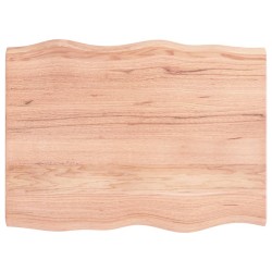 vidaXL Tischplatte 80x60x4 cm Massivholz Eiche Behandelt Baumkante
