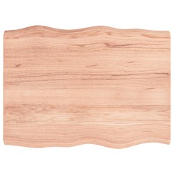 vidaXL Tischplatte 80x60x6 cm Massivholz Eiche Behandelt Baumkante