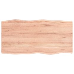 vidaXL Tischplatte 100x50x2 cm Massivholz Eiche Behandelt Baumkante