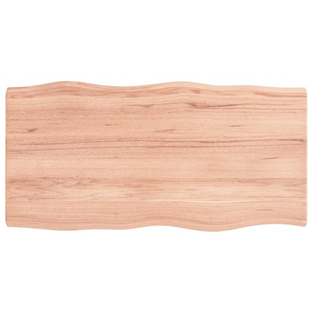 vidaXL Tischplatte 100x50x4 cm Massivholz Eiche Behandelt Baumkante