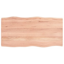 vidaXL Tischplatte 100x50x6 cm Massivholz Eiche Behandelt Baumkante