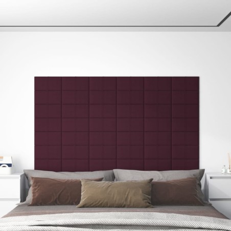 Wandpaneele 12 Stk. Lila 30x15 cm Stoff 0,54 m²