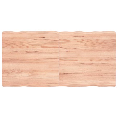 vidaXL Tischplatte 120x60x4 cm Massivholz Eiche Behandelt Baumkante