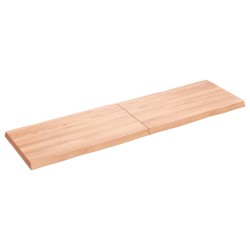 vidaXL Tischplatte 140x40x4 cm Massivholz Eiche Behandelt Baumkante