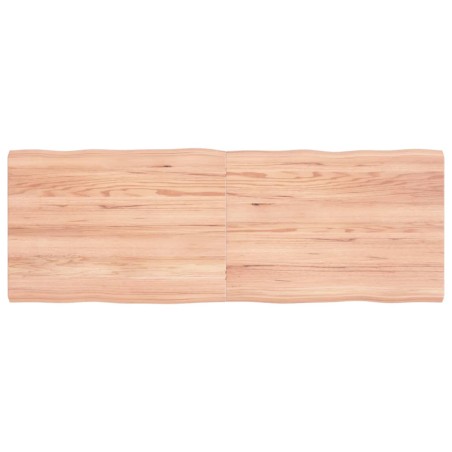 vidaXL Tischplatte 140x50x4 cm Massivholz Eiche Behandelt Baumkante
