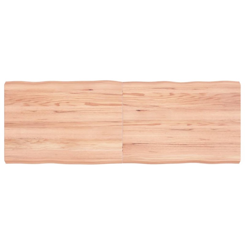 vidaXL Tischplatte 140x50x6 cm Massivholz Eiche Behandelt Baumkante