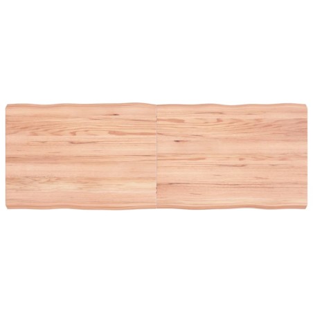 vidaXL Tischplatte 140x50x6 cm Massivholz Eiche Behandelt Baumkante