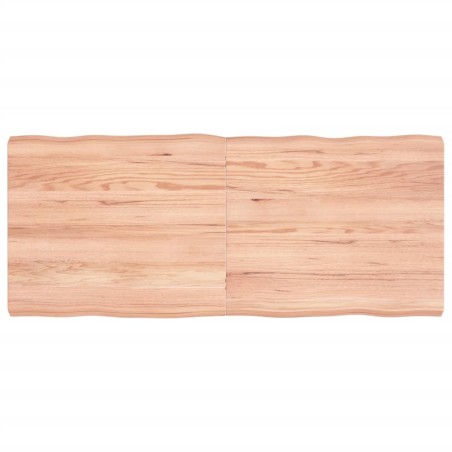 vidaXL Tischplatte 140x60x(2-6) cm Massivholz Behandelt Baumkante
