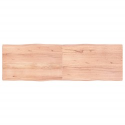 vidaXL Tischplatte Hellbraun 160x50x4cm Eichenholz Behandelt Baumkante