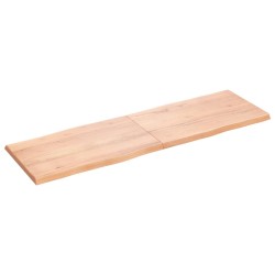 vidaXL Tischplatte Hellbraun 160x50x4cm Eichenholz Behandelt Baumkante