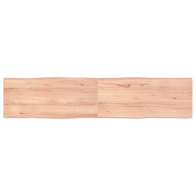 vidaXL Tischplatte Hellbraun 180x40x4cm Eichenholz Behandelt Baumkante vidaXL Tischplatte Hellbraun 180x40x4cm Eichenholz Behandelt Baumkante