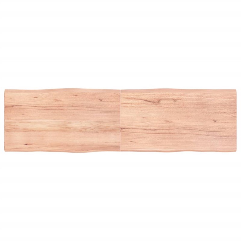 vidaXL Tischplatte Hellbraun 180x50x4cm Eichenholz Behandelt Baumkante vidaXL Tischplatte Hellbraun 180x50x4cm Eichenholz Behandelt Baumkante