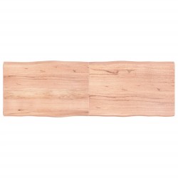 vidaXL Tischplatte Hellbraun 180x60x6cm Eichenholz Behandelt Baumkante