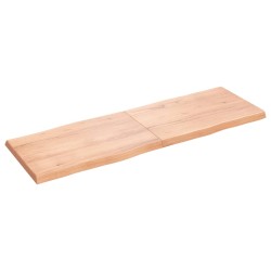 vidaXL Tischplatte Hellbraun 180x60x6cm Eichenholz Behandelt Baumkante