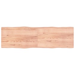 vidaXL Tischplatte Hellbraun 200x60x4cm Eichenholz Behandelt Baumkante