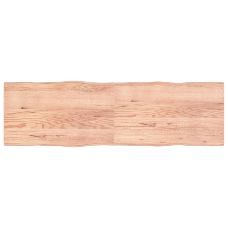 vidaXL Tischplatte Hellbraun 200x60x4cm Eichenholz Behandelt Baumkante vidaXL Tischplatte Hellbraun 200x60x4cm Eichenholz Behandelt Baumkante