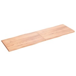 vidaXL Tischplatte Hellbraun 200x60x4cm Eichenholz Behandelt Baumkante