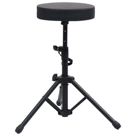 vidaXL Verstellbarer Drumhocker Schwarz Rund 