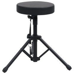 vidaXL Verstellbarer Drumhocker Schwarz Rund 