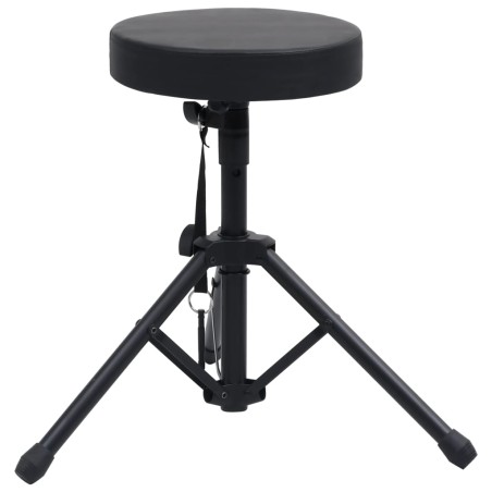 vidaXL Verstellbarer Drumhocker Schwarz Rund 