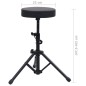 vidaXL Verstellbarer Drumhocker Schwarz Rund vidaXL Verstellbarer Drumhocker Schwarz Rund