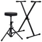 vidaXL Keyboardständer und Hocker Set Schwarz vidaXL Keyboardständer und Hocker Set Schwarz