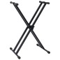 vidaXL Doppelstrebiger Keyboard-Ständer und Hocker Set Schwarz vidaXL Doppelstrebiger Keyboard-Ständer und Hocker Set Schwarz
