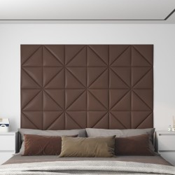 Wandpaneele 12 Stk. Braun 30x30 cm Kunstleder 0,54 m²