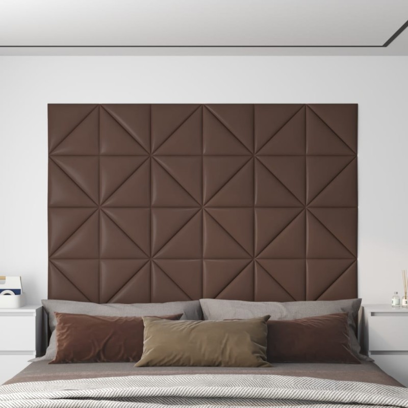 Wandpaneele 12 Stk. Braun 30x30 cm Kunstleder 0,54 m² Wandpaneele 12 Stk. Braun 30x30 cm Kunstleder 0,54 m²