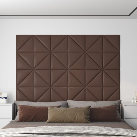 Wandpaneele 12 Stk. Braun 30x30 cm Kunstleder 0,54 m²