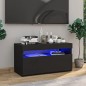 vidaXL TV-Schrank mit LED-Leuchten Schwarz 75x35x40 cm vidaXL TV-Schrank mit LED-Leuchten Schwarz 75x35x40 cm