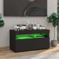 vidaXL TV-Schrank mit LED-Leuchten Schwarz 75x35x40 cm vidaXL TV-Schrank mit LED-Leuchten Schwarz 75x35x40 cm