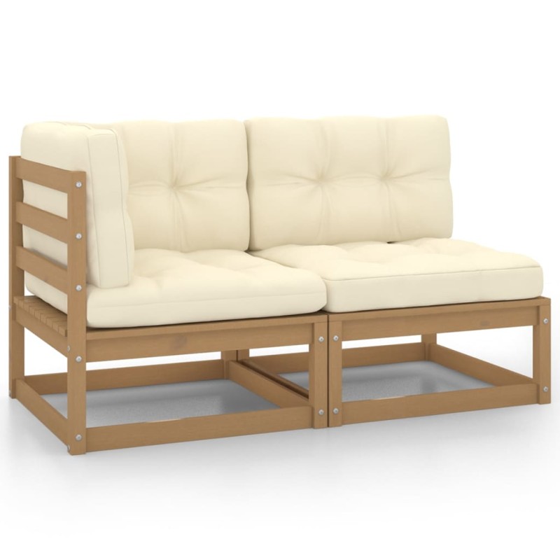 vidaXL 2tlg. Garten-Lounge-Set mit Kissen Honigbraun Massivholz Kiefer vidaXL 2tlg. Garten-Lounge-Set mit Kissen Honigbraun Massivholz Kiefer