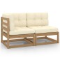 vidaXL 2tlg. Garten-Lounge-Set mit Kissen Honigbraun Massivholz Kiefer vidaXL 2tlg. Garten-Lounge-Set mit Kissen Honigbraun Massivholz Kiefer
