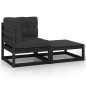 vidaXL 2-tlg. Garten-Lounge-Set mit Kissen Schwarz Kiefer Massivholz vidaXL 2-tlg. Garten-Lounge-Set mit Kissen Schwarz Kiefer Massivholz